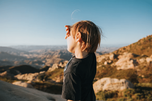 boy hiking