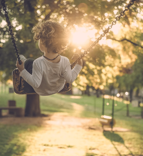 child on swing