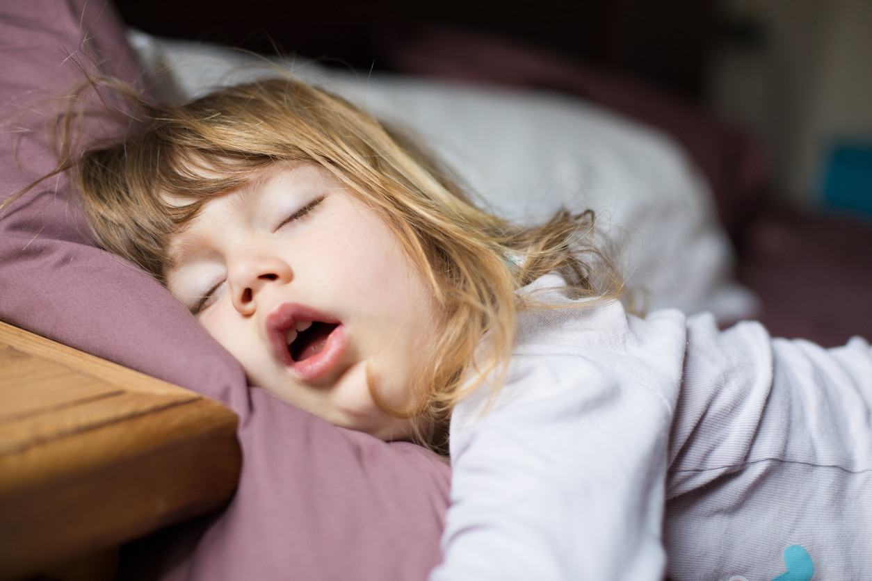 girl asleep with mouth open