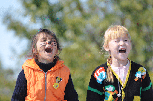 girls laughing