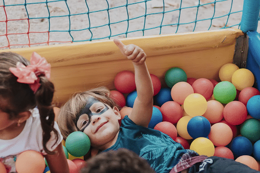 kids in ball pit