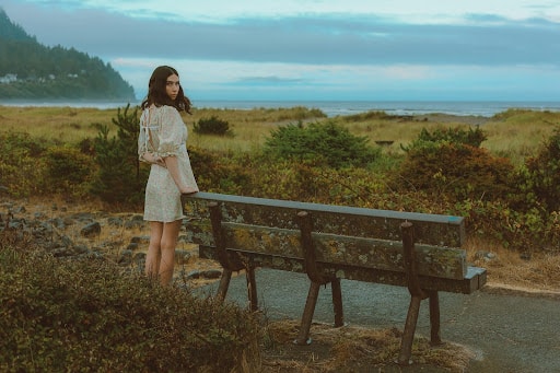 lonely girl looking out